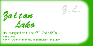 zoltan lako business card